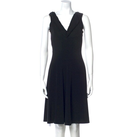 GIO' GUERRERI V-Neck Knee-Length Dress US6 Italy Black Party Gothic Witchy - Picture 1 of 4